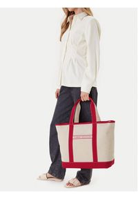 TOMMY HILFIGER - Tommy Hilfiger Torebka Th Summer Canvas Tote AW0AW17421 Beżowy. Kolor: beżowy