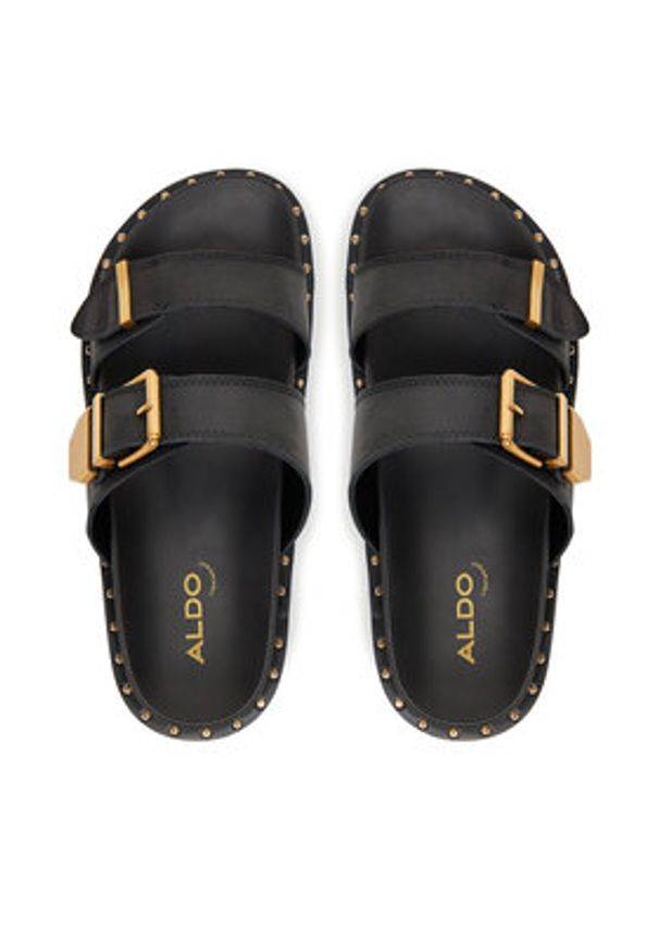 Aldo Klapki Elyna 13904966 Czarny. Kolor: czarny. Materiał: skóra
