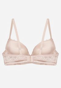 Renee - Jasnoróżowy Koronkowy Biustonosz w Klasycznym Stylu z Aplikacją Galinassa. Kolor: różowy. Materiał: koronka. Wzór: aplikacja #5