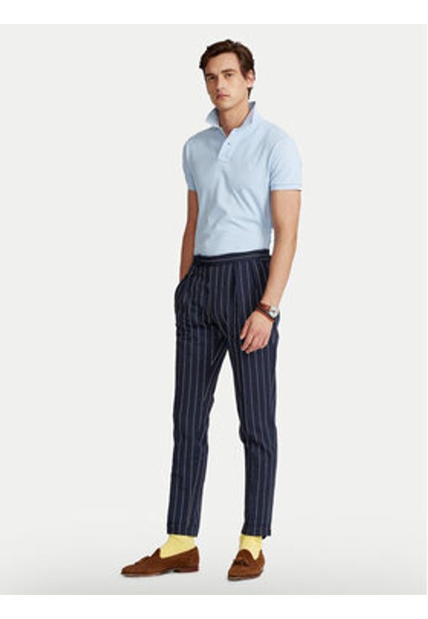 Polo Ralph Lauren Polo Core Replen 710795080 Błękitny Slim Fit. Typ kołnierza: polo. Kolor: niebieski. Materiał: bawełna