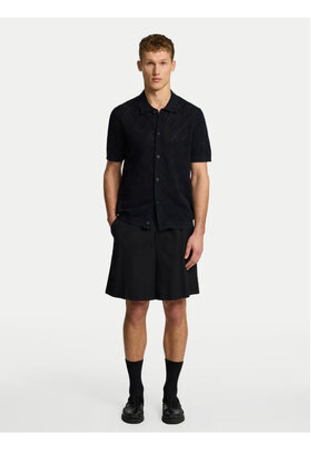 Selected Homme Koszula 16097564 Czarny Regular Fit. Kolor: czarny. Materiał: bawełna