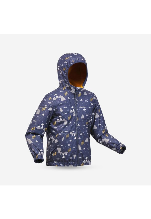 quechua - Kurtka zimowa dla dzieci Quechua 100. Kolor: niebieski. Materiał: materiał, polar. Sezon: zima. Styl: sportowy. Sport: turystyka piesza