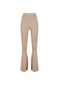 Legginsy damskie Urban Classics Rib Knit Bootcut. Kolor: brązowy #1