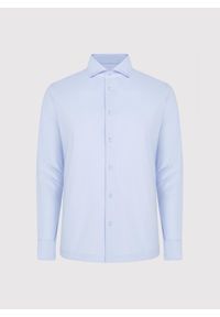 Pako Lorente - PAKO LORENTE – Jasnoniebieska koszula z dzianiny. Okazja: na co dzień. Kolor: szary, niebieski. Materiał: dzianina. Długość rękawa: długi rękaw. Długość: długie. Styl: casual #7