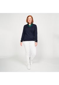 INESIS - Sweter do golfa damski MW 100. Typ kołnierza: golf. Kolor: niebieski. Materiał: bawełna, materiał. Styl: sportowy, elegancki