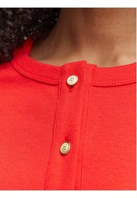 TOMMY HILFIGER - Tommy Hilfiger Bluzka WW0WW48709 Czerwony Slim Fit. Kolor: czerwony. Materiał: bawełna #4