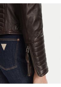 Serge Pariente Kurtka skórzana Louise Brązowy Slim Fit. Kolor: brązowy. Materiał: skóra #2