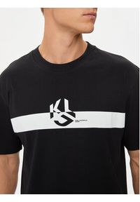 Karl Lagerfeld Jeans T-Shirt 245D1701 Czarny Regular Fit. Kolor: czarny. Materiał: bawełna