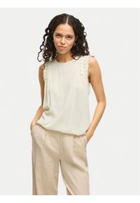 Vila Bluzka Pernillu 14105237 Beżowy Loose Fit. Kolor: beżowy. Materiał: wiskoza