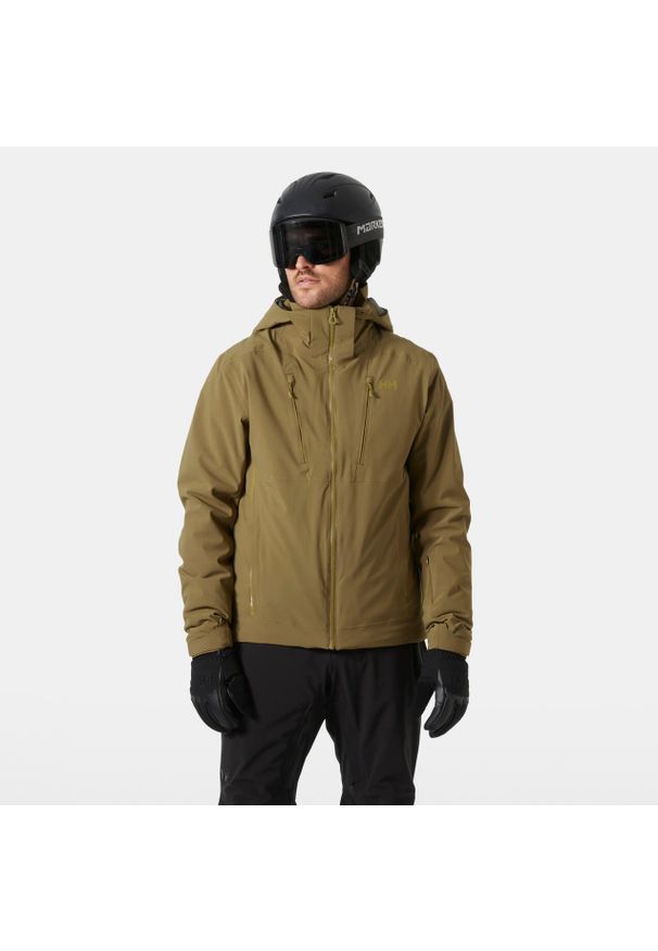Kurtka narciarska Helly Hansen Alpha 4.0. Kolor: beżowy, wielokolorowy, brązowy. Sezon: zima. Sport: narciarstwo