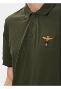 Aeronautica Militare Polo 241PO1308P82 Khaki Regular Fit. Typ kołnierza: polo. Kolor: brązowy. Materiał: bawełna