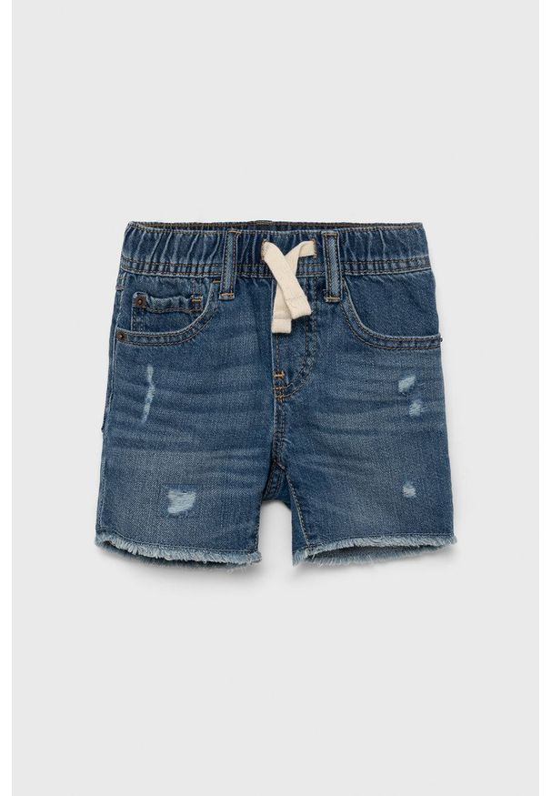 GAP szorty jeansowe dziecięce regulowana talia. Okazja: na co dzień. Kolor: niebieski. Materiał: jeans. Styl: casual