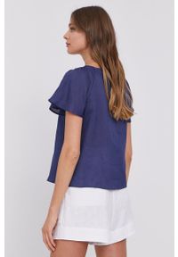 MAX&Co. Koszula damska kolor granatowy regular. Okazja: na co dzień. Kolor: niebieski. Długość rękawa: krótki rękaw. Długość: krótkie. Styl: casual #5