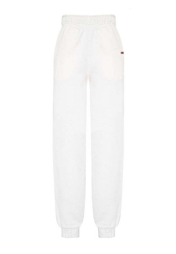MUUV. - Spodnie Mild Cotton. Stan: podwyższony. Kolor: biały. Materiał: dzianina, materiał. Sezon: lato, wiosna