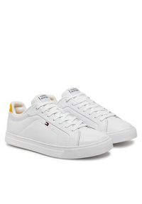 TOMMY HILFIGER - Tommy Hilfiger Sneakersy Icon Court Pinperf Lth FM0FM05483 Biały. Kolor: biały. Materiał: skóra #3