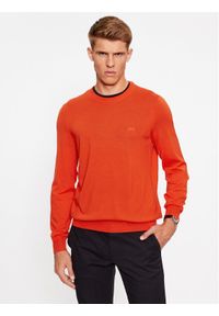 BOSS - Boss Sweter Botto-L 50476364 Pomarańczowy Regular Fit. Kolor: pomarańczowy. Materiał: wełna #1