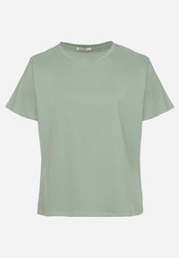 Born2be - Zielony T-shirt z Bawełny z Dekoltem w Serek Aveltebia. Typ kołnierza: dekolt w serek. Kolor: zielony. Materiał: bawełna. Sezon: lato. Styl: klasyczny #6