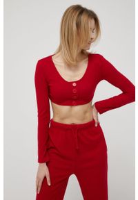 Brave Soul komplet piżamowy kolor czerwony. Kolor: czerwony. Materiał: dzianina. Długość: długie