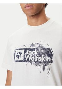 Jack Wolfskin T-Shirt Brand T A64116 Écru Regular Fit. Materiał: bawełna #4