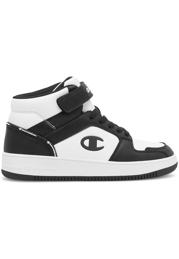 Champion - Buty na co dzień młodzieżowe CHAMPION REBOUND 2.0 MID wysokie. Okazja: na co dzień. Zapięcie: rzepy. Kolor: czarny. Materiał: syntetyk, materiał. Szerokość cholewki: normalna. Sport: turystyka piesza