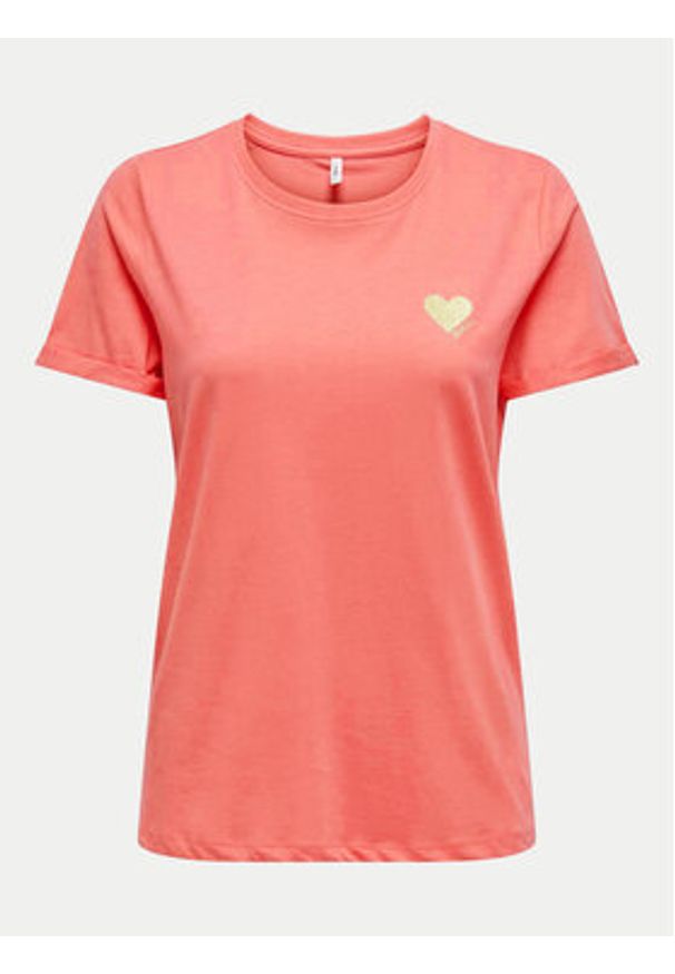only - ONLY T-Shirt Kita 15244714 Różowy Regular Fit. Kolor: różowy. Materiał: bawełna