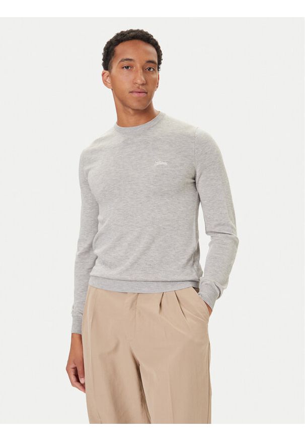Guess Sweter M5YR26 Z0122 Szary Slim Fit. Kolor: szary. Materiał: syntetyk