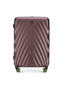 Wittchen - Duża walizka z polikarbonu w ukośny wzór. Kolor: fioletowy. Materiał: guma #1