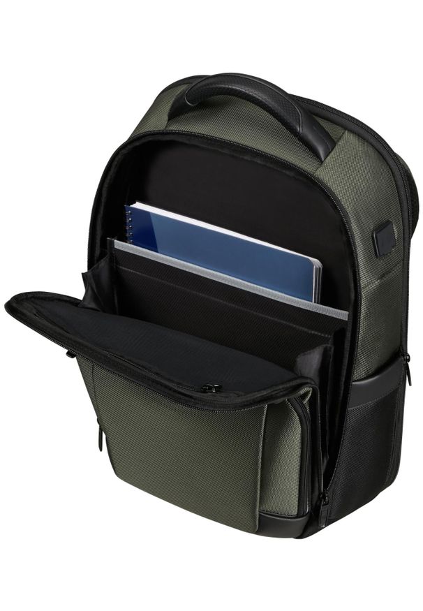 Plecak Samsonite 147140 1388 15.6'' PRO-DLX 6 zielony. Kolor: zielony. Materiał: skóra, materiał. Wzór: kolorowy. Styl: elegancki, biznesowy