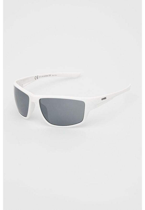 Uvex - Okulary przeciwsłoneczne. Kształt: prostokątne. Kolor: biały
