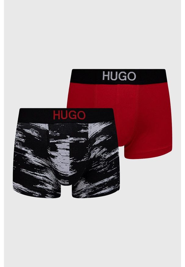 Hugo - Bokserki (2-pack) 50463407. Kolor: czerwony. Materiał: bawełna