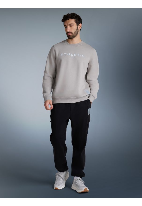 4f - 4F Bluza dresowa nierozpinana bez kaptura męska - szara S. Okazja: na co dzień. Typ kołnierza: bez kaptura. Kolor: szary. Materiał: dresówka. Styl: casual