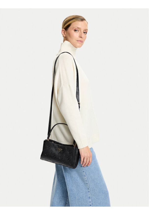 Guess Torebka Tisha HWPD77 64120 Czarny. Kolor: czarny. Materiał: skórzane