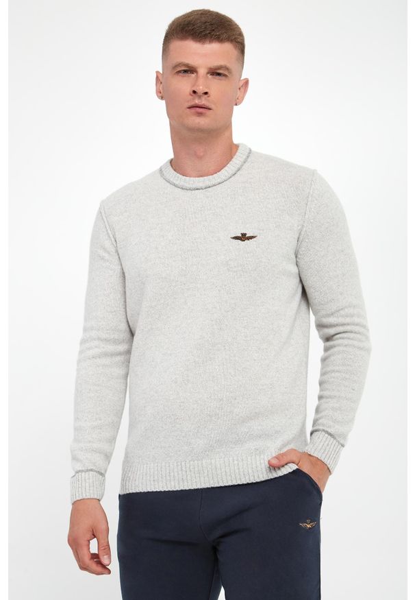 Aeronautica Militare - Sweter męski wełniany AERONAUTICA MILITARE. Materiał: wełna