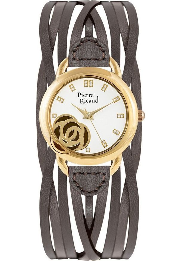 Zegarek Pierre Ricaud Zegarek damski Pierre Ricaud P22017.1213Q brązowy. Kolor: brązowy