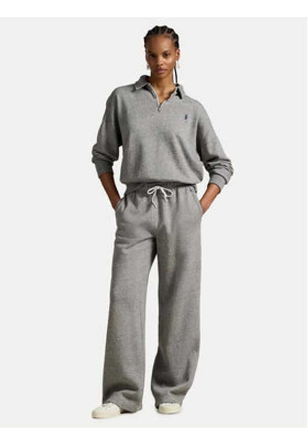Polo Ralph Lauren Spodnie dresowe 211977959004 Szary Wide Leg. Kolor: szary. Materiał: bawełna