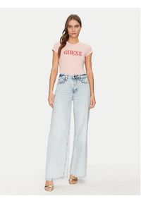 Guess T-Shirt W5GI42 J1314 Różowy Slim Fit. Kolor: różowy. Materiał: bawełna #3