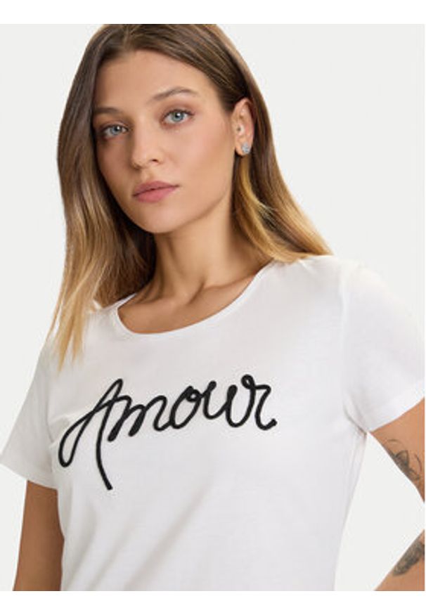 Morgan T-Shirt 252-DMIO Biały Slim Fit. Kolor: biały. Materiał: bawełna