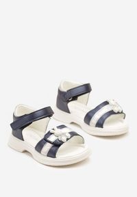 Born2be - Niebieskie Sandały z Brokatem i Królikiem 3D Banalissa. Okazja: na imprezę, na spacer. Zapięcie: rzepy. Kolor: niebieski. Sezon: lato