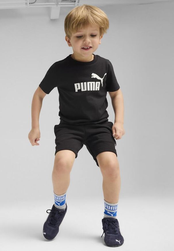 Puma - Dziecięca koszulka ESS z logo No. 1 PUMA Black. Kolor: czarny. Materiał: guma. Wzór: nadruk