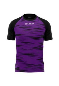 Givova Pixel Sport T-shirt Fioletowo-Czarny - Lekki i Oddychający. Kolor: fioletowy, czarny, wielokolorowy. Sport: piłka nożna