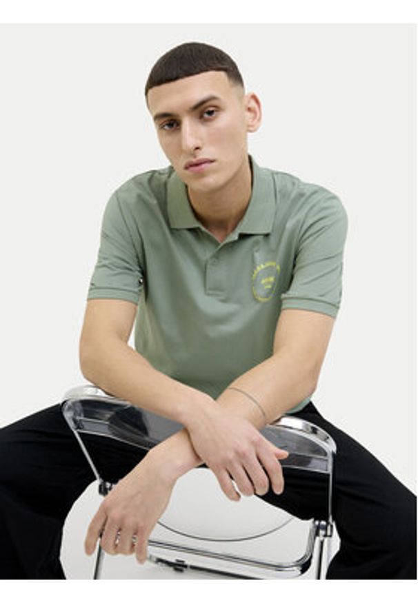 Jack & Jones - Jack&Jones Polo Simon 12269299 Zielony Regular Fit. Typ kołnierza: polo. Kolor: zielony. Materiał: bawełna