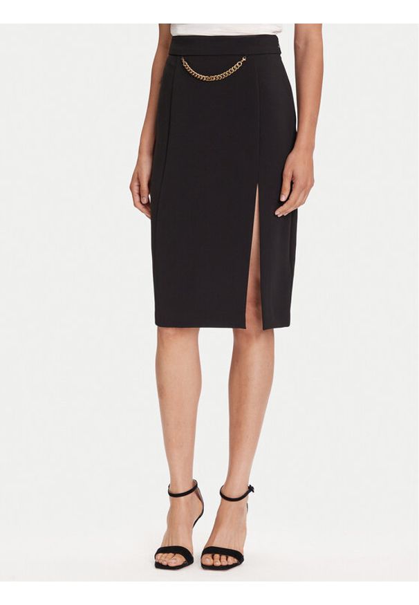 Marciano Guess Spódnica midi 5YGD07 7357A Czarny Regular Fit. Kolor: czarny. Materiał: syntetyk