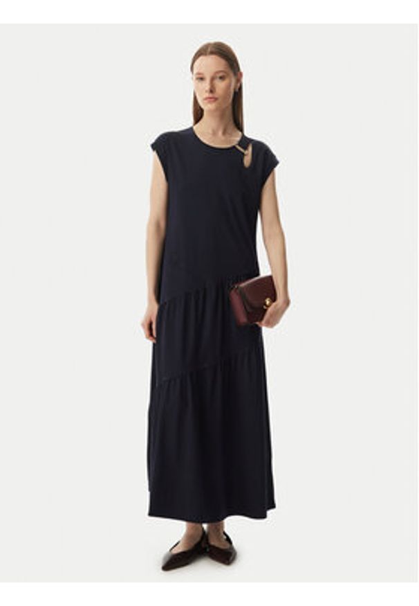 Liu Jo Sport Sukienka codzienna TA6237 J3855 Granatowy Relaxed Fit. Okazja: na co dzień. Kolor: niebieski. Materiał: bawełna. Typ sukienki: sportowe, proste. Styl: casual, sportowy