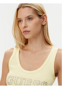 Guess Top W5GP29 KA0H1 Żółty Regular Fit. Kolor: żółty. Materiał: bawełna