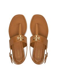 Tory Burch Sandały Eleanor 157967 Brązowy. Kolor: brązowy. Materiał: skóra