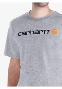 Koszulka bawełniana męska Carhartt Core Logo T-Shirt S/S. Kolor: szary. Materiał: bawełna