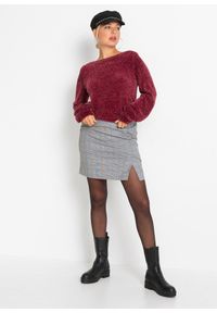 bonprix - Długi sweter z szenili. Typ kołnierza: dekolt w serek. Kolor: czerwony. Materiał: materiał. Długość rękawa: długi rękaw. Długość: długie #2