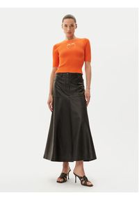 Pinko - PINKO Sweter Tritone 102017 A1KW Pomarańczowy Slim Fit. Kolor: pomarańczowy. Materiał: bawełna #4