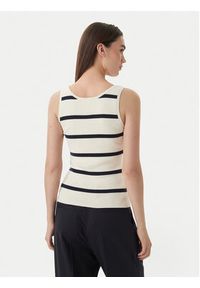 TOMMY HILFIGER - Tommy Hilfiger Top WW0WW48480 Kremowy Slim Fit. Kolor: kremowy. Materiał: bawełna #5