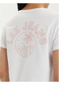 Lee T-Shirt 112350224 Biały Slim Fit. Kolor: biały. Materiał: bawełna #5